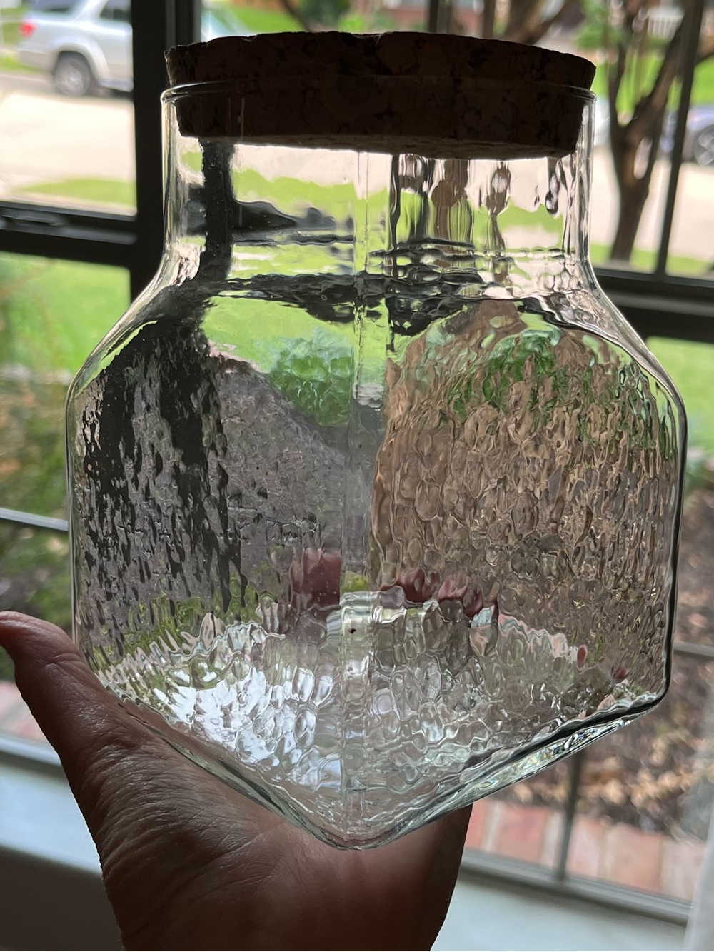 Vintage Glass Cannister with Cork Lid